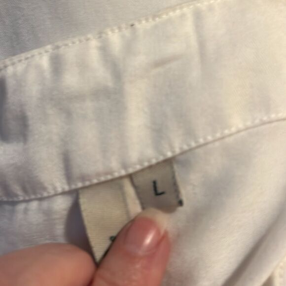 Focus women pants Sz L white 100% Tencel preshrunk Wide Leg Crop cargo boho NWT - Picture 4 of 9